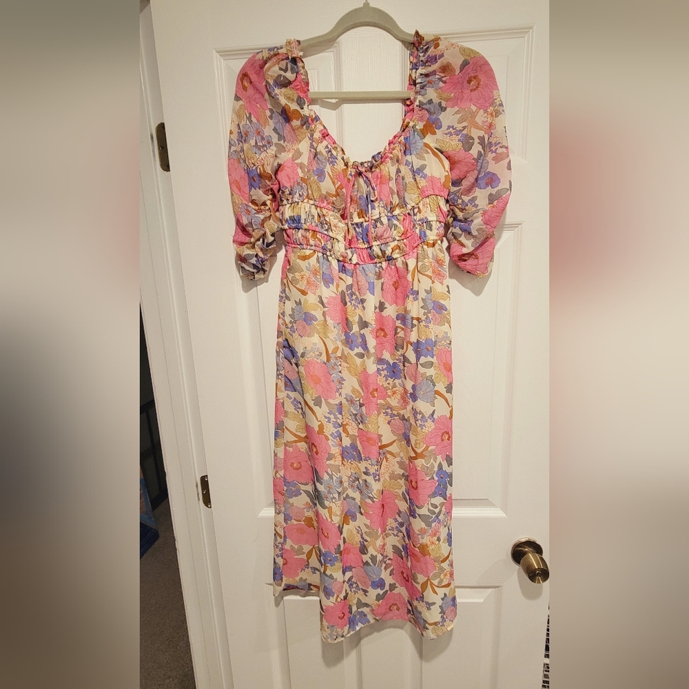 Lush Multicolor Floral Long Sleeve Dress